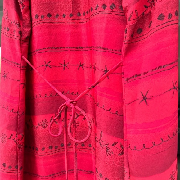 90s PS Career Womens Floral Red Striped Sleeveless Euro Summer Maxi Dress 22 - Picture 10 of 12